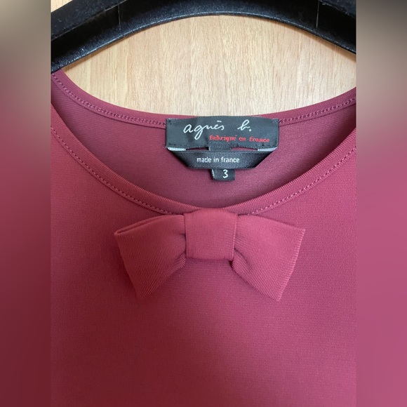 Agnes B - burgundy and navy dress - size 3 - Picture 6 of 8